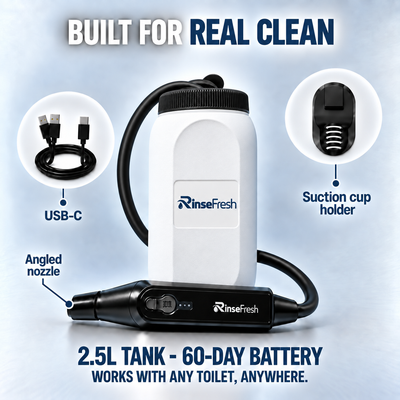 RinseFresh™ - Portable Power Bidet for After-Toilet Clean